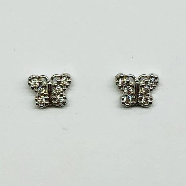 14 karátos fehér arany cirkónia köves fülbevaló. A fülbevaló súlya 0,9gr.