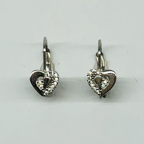 14 karátos fehér arany cirkónia köves fülbevaló. A fülbevaló súlya 1,9gr.