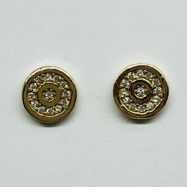 14 karátos sárga arany cirkónia köves fülbevaló. A fülbevaló súlya 1,7gr.