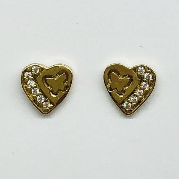 14 karátos sárga arany cirkónia köves fülbevaló. A fülbevaló súlya 1,4gr.