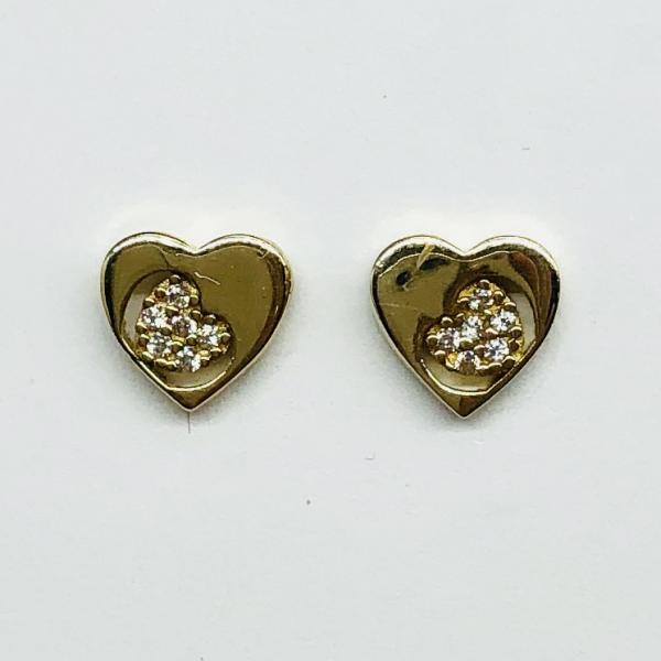 14 karátos sárga arany cirkónia köves fülbevaló. A fülbevaló súlya 1,4gr.