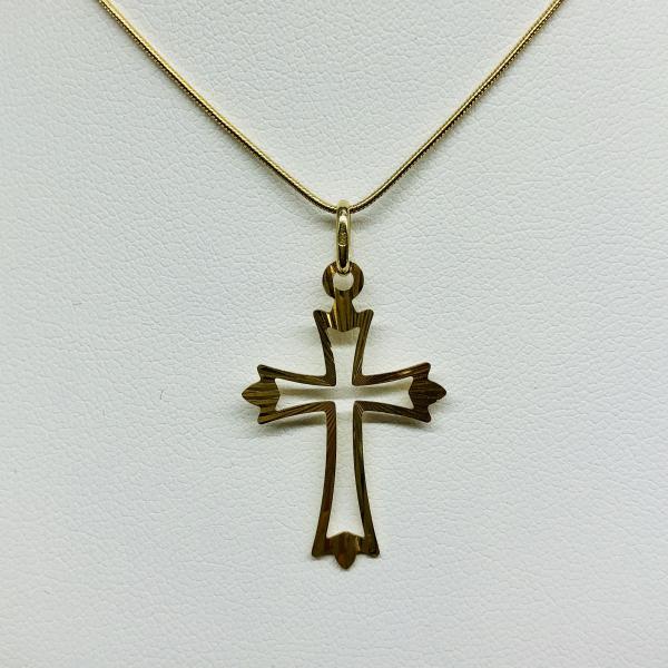 14 karátos sárga arany medál. A medál súlya 0,6gr.